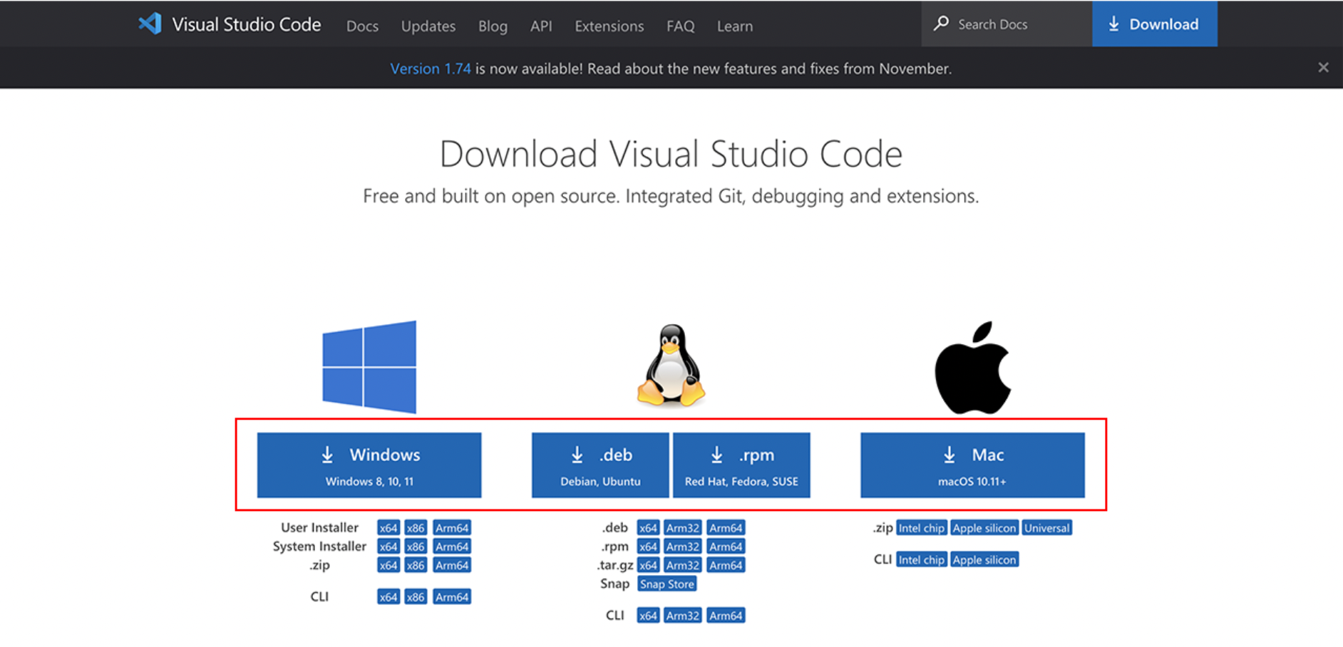 VScodeインストール画面